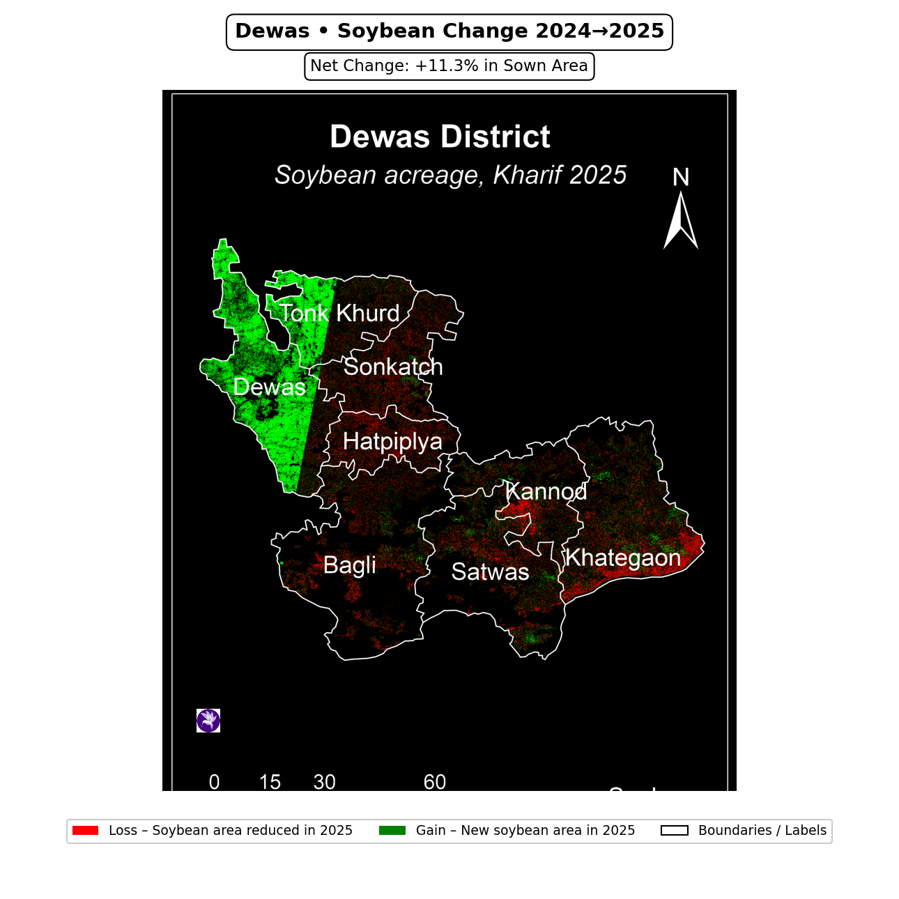 Dewas soybean change map